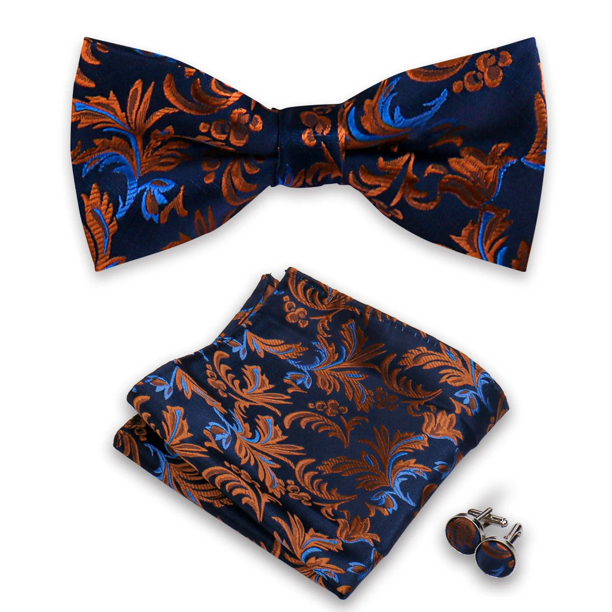 Herren Fliegen-Set – 3-teiliges Geschenkset mit Fliege, Einstecktuch & Manschettenknöpfen | Elegantes Rotes Accessoire für Business & Hochzeit Kaufschwan®