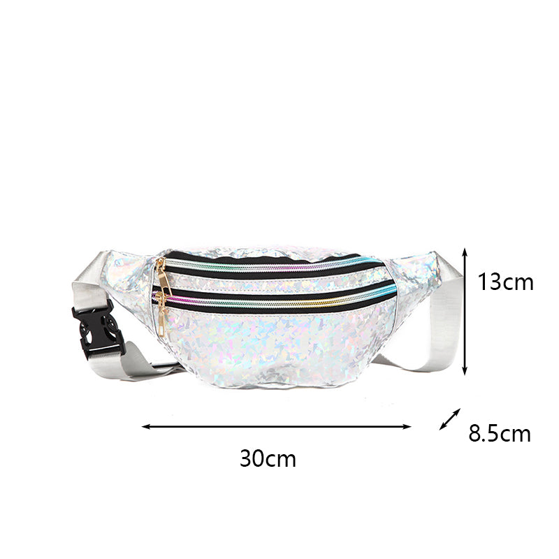 Holografische Gürteltasche – Laser PU Leder Hüfttasche | Reise Bum Bag, Crossbody Schultertasche für Damen & Mädchen