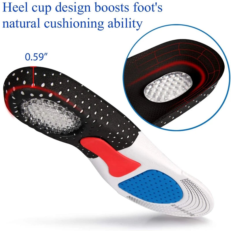 Orthopädische Memory Foam & Gel Einlegesohlen für Damen & Herren | Silikon Fußgewölbeunterstützung | Weiche Laufschuh & Sporteinlagen Kaufschwan®