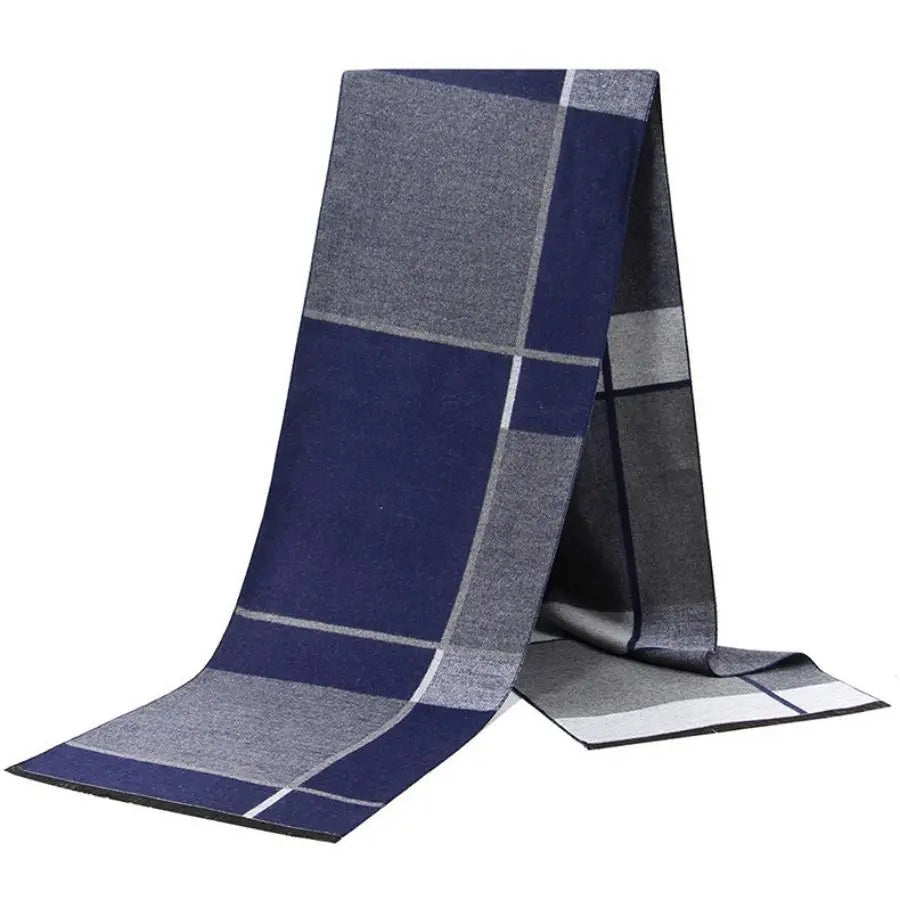 Winterschal für Herren | Karo Streifen & Paisley Jacquard | Beidseitiger Kaschmir-Imitat Halswärmer – Warm & Winddicht
