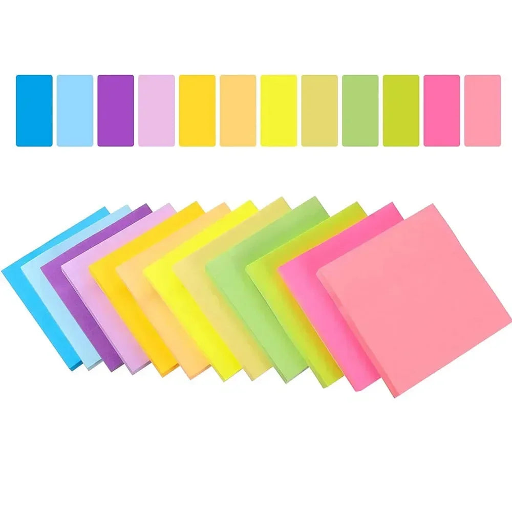 400 Seiten Sticky Notes – 8-Farbige Haftnotizen | Planer Sticker & Notizblöcke für Schule und Bürobedarf Kaufschwan®