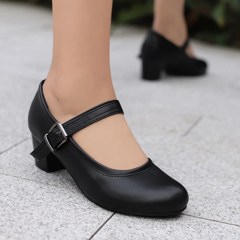 Damen Pumps mit Blockabsatz – Runde Spitze & 5 cm Absatz | Elegante Business-Schuhe für Büro & Karriere Kaufschwan®