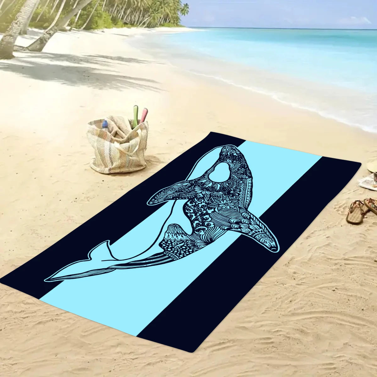 Großes Strandtuch aus Ultrafeiner Mikrofaser – Schnell Trocknend & Saugfähig | Multifunktionales Schwimm- & Reisetuch