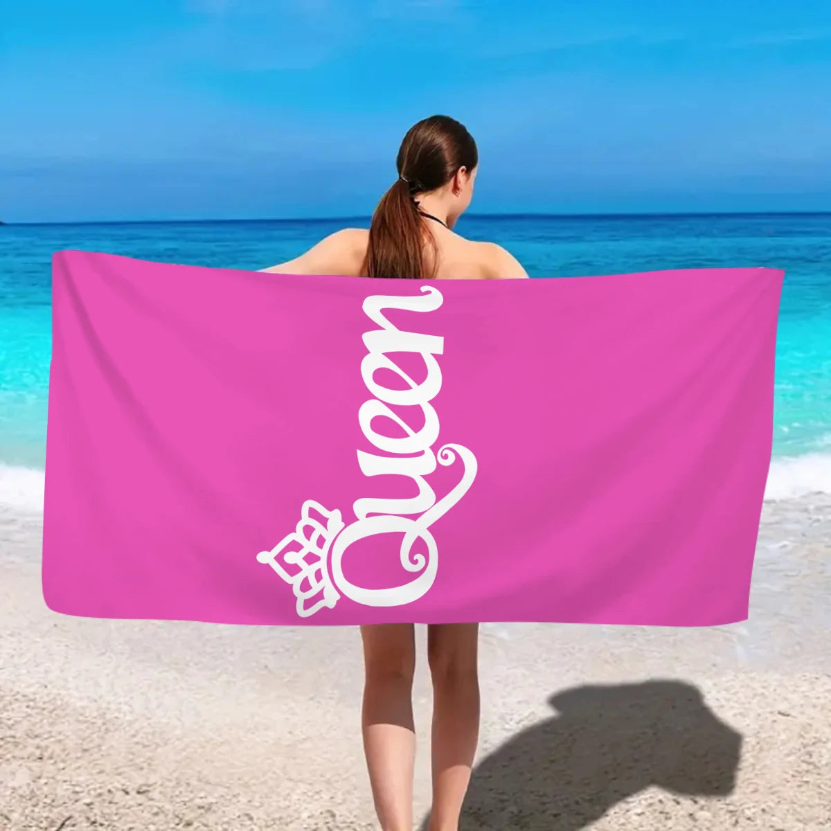 King & Queen Strandtücher – Schnell Trocknende Ultrafeine Mikrofaser Handtücher | Saugfähige Stranddecken für Schwimmen & Reisen