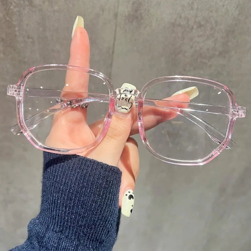 1 piece of women's jelly colored fashionable flat frame new retro simple irregular glasses suitable for daily outings Kaufschwan®