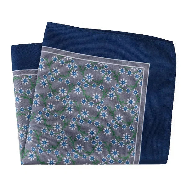 Großes 30×30CM Herren Einstecktuch – Mehrfarbig Bedruckt mit Blumen-, Paisley-, Hahnentritt- & Geometrischem Muster Kaufschwan® Blau mit geometrischem Muster