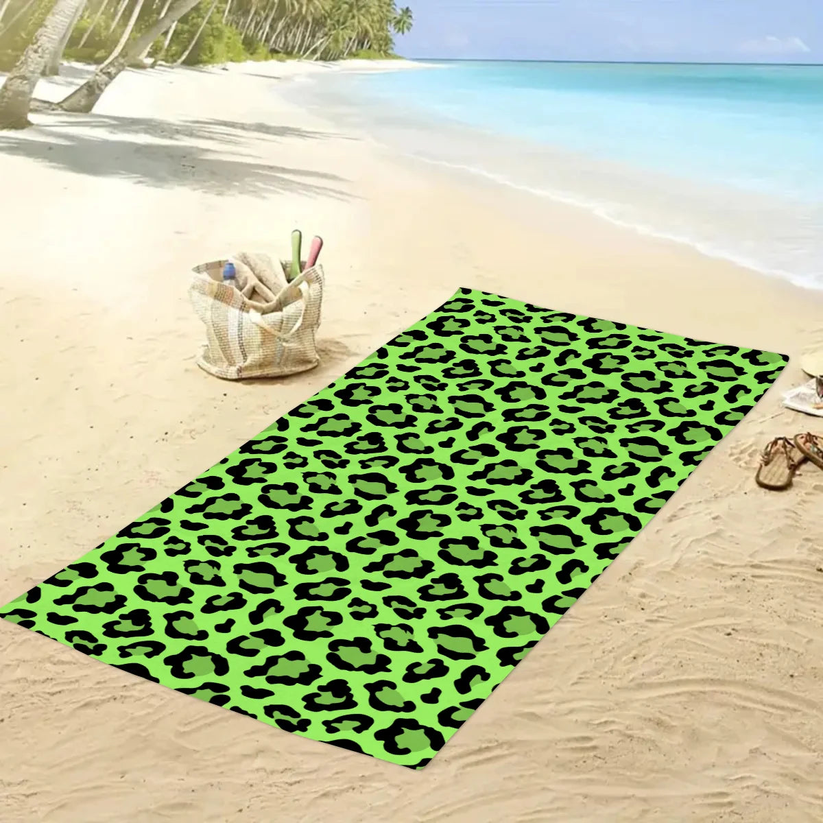 Modisches Strandtuch mit Leopardenmuster – Schnell Trocknend & Saugfähig | Multifunktionales Mikrofaser Handtuch für Sport, Schwimmen & Yoga
