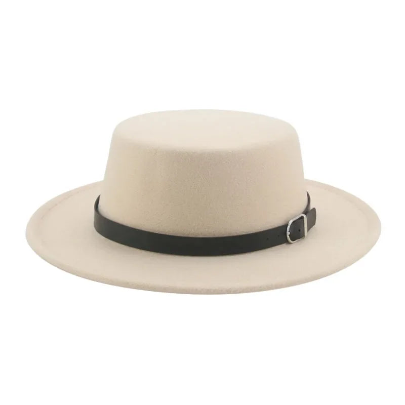 Gefilzter Herren Hut – Einfarbiger Klassischer Fedora mit Gürtelband, Casual & Formeller Winterhut