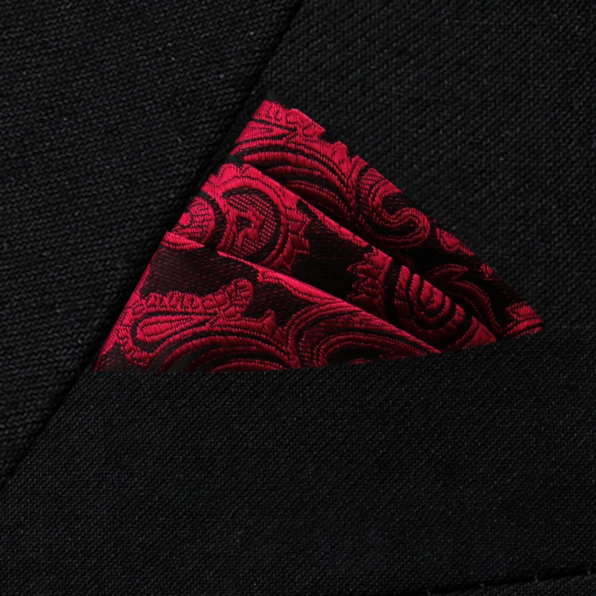Herren Einstecktuch in Premiumqualität – Neues Design, Einfarbig oder Paisley, Schwarzes Anzug Accessoire in Vielen Farben