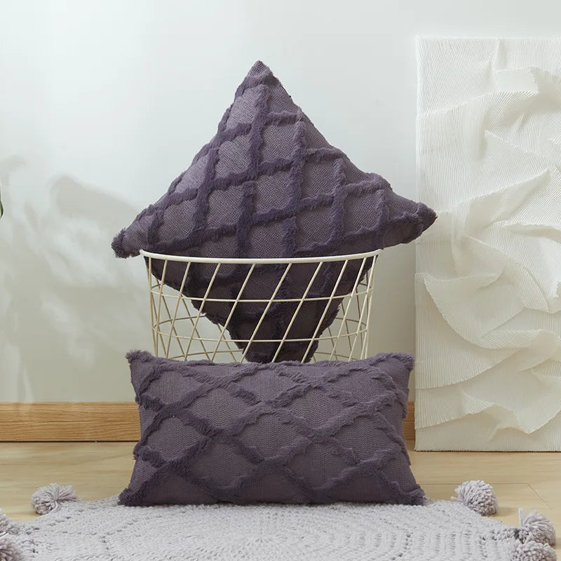 Weiche Plüsch-Wollkissenbezüge | Luxus Stil Kissenhüllen | Europäische Dekoration für Sofa & Schlafzimmer | Creme & Khaki Weihnachten Kaufschwan® Lila 30x50cm 1pcs cover