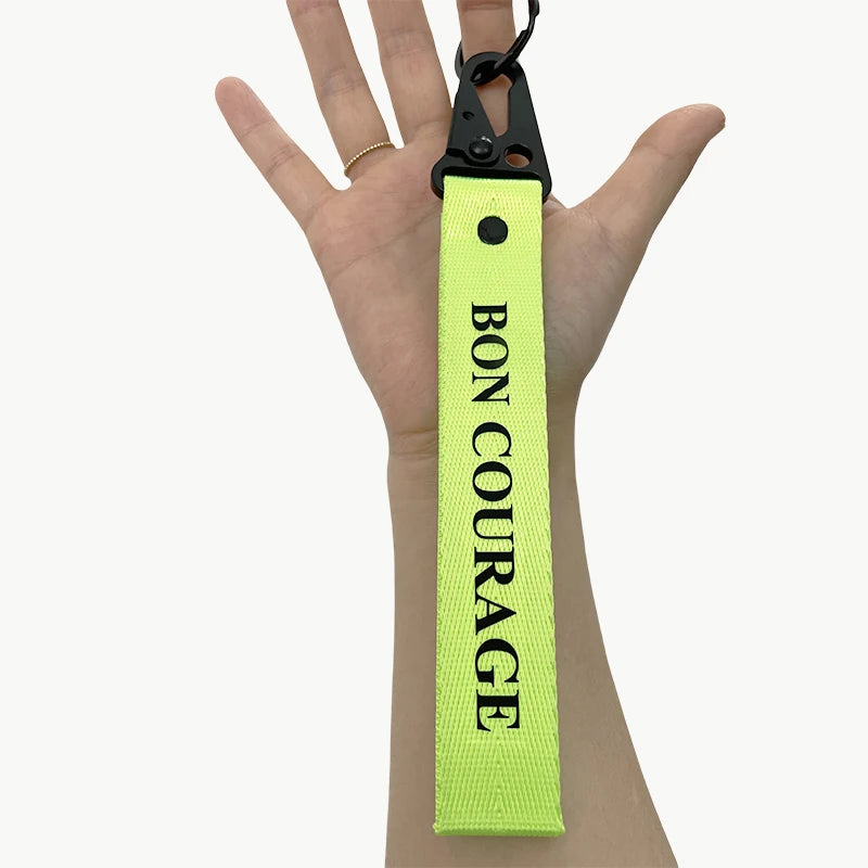 Personalisierter Schlüsselanhänger fürs Handgelenk – Mit eigenem Text oder Logo | Lanyard mit Clip für Auto & Motorrad, Unisex Design