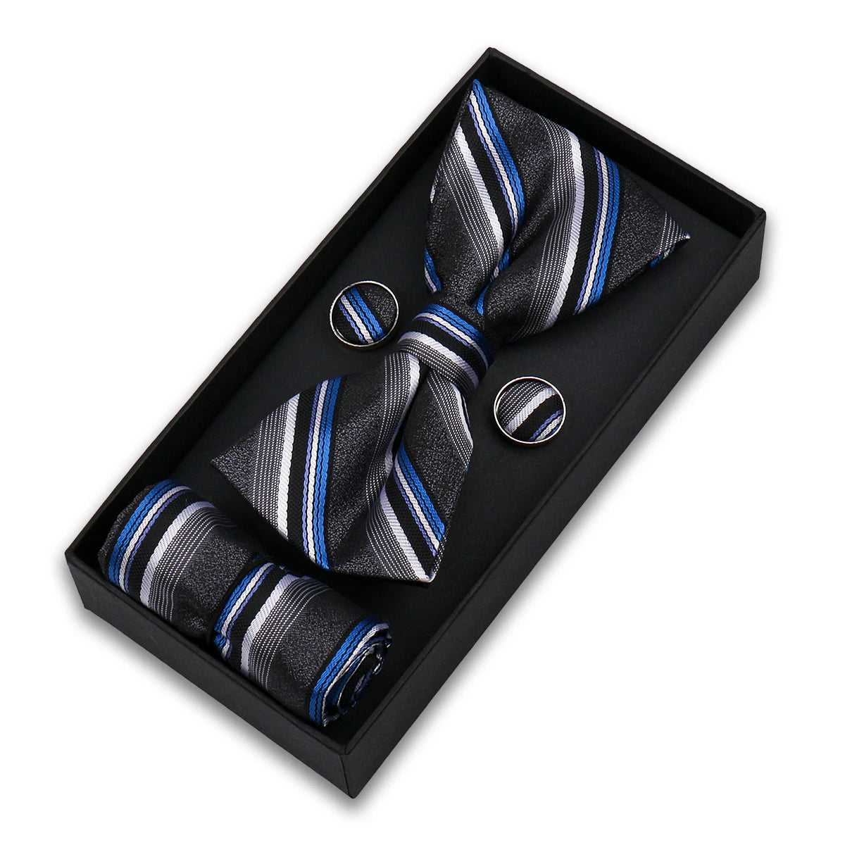 Herren Fliegen-Set – 3-teiliges Geschenkset mit Fliege, Einstecktuch & Manschettenknöpfen | Elegantes Rotes Accessoire für Business & Hochzeit