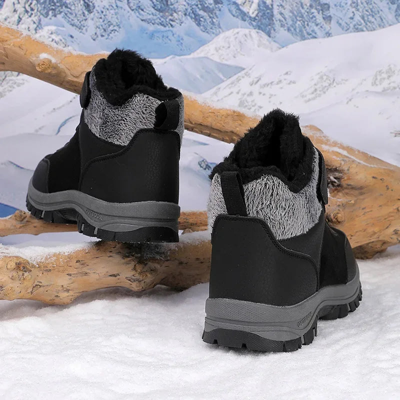 Gefütterte Winterstiefel für Damen & Herren – Wasserdichte Outdoor Schneestiefel | Rutschfeste Kurzschaft-Bergschuhe mit Warmem Fleecefutter Kaufschwan®
