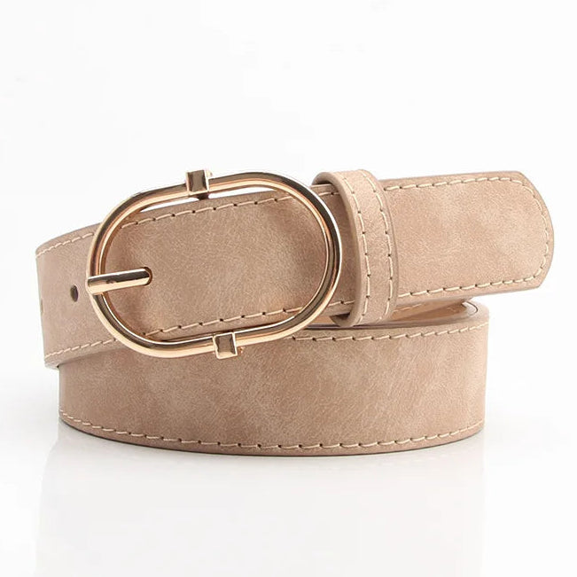 Damen Gürtel aus PU-Leder – 2,8×106 cm Schlichtes Nadelverschluss Design | Modischer Koreanischer Stil Taillengürtel für Jeans, Hosen & Kleider