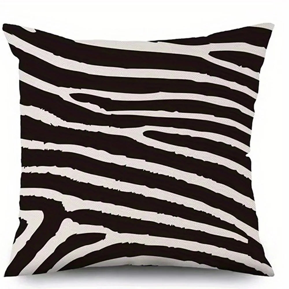 Schwarz-Weiß Zebra Muster Kissenbezüge | Dekorativer Bezug für Sofa, Auto & Schlafzimmer Kaufschwan®