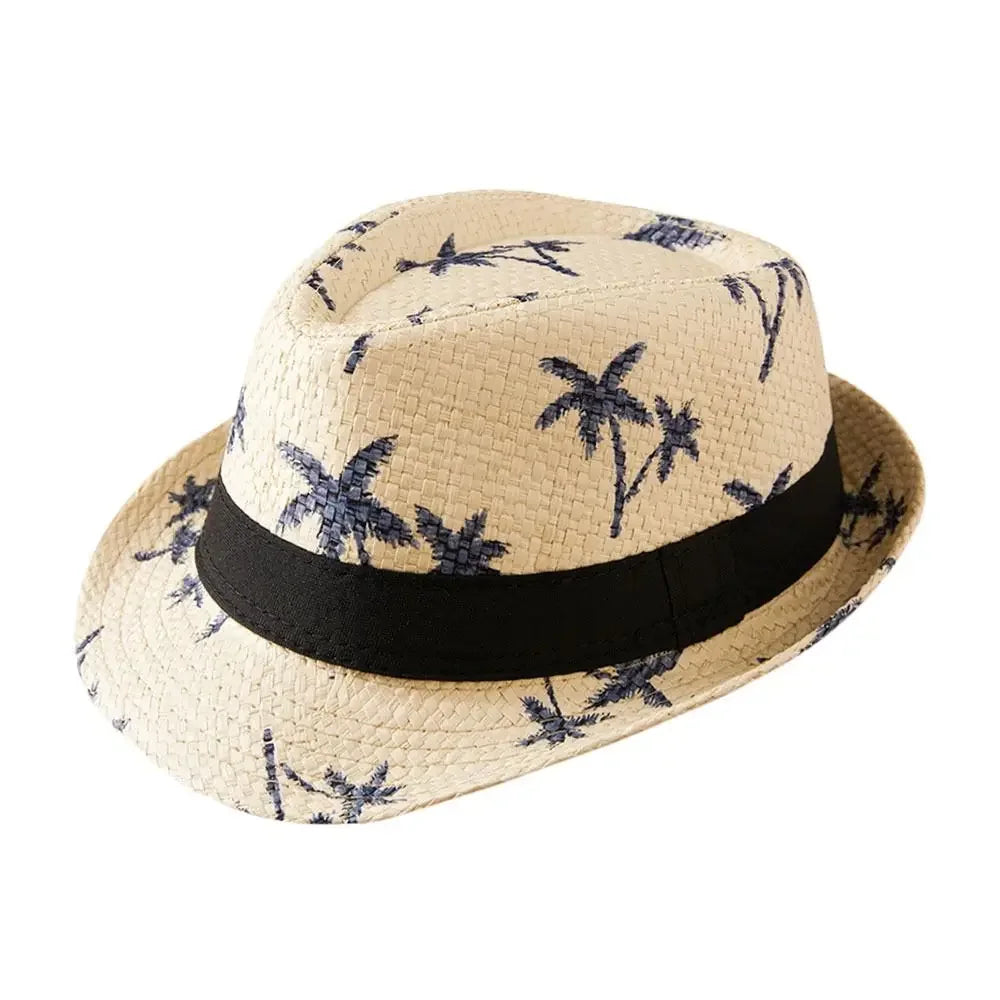 Strohhut für Damen & Herren – Atmungsaktiver Cowboy Sonnenhut mit breiter Krempe, Sommer Beach Jazz Cap Kaufschwan® Beige 4