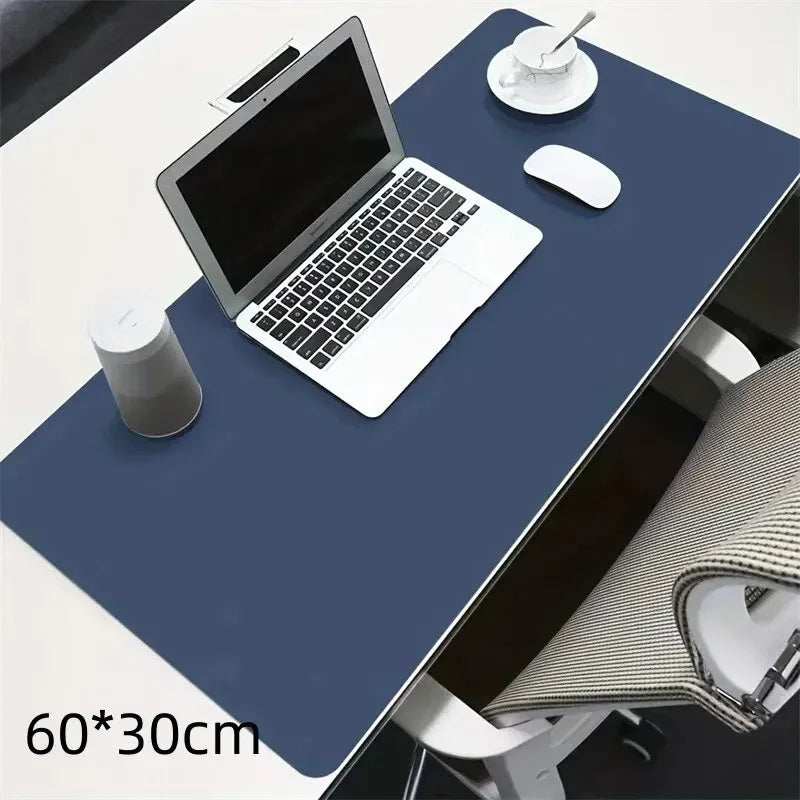 PU Leder Schreibtischunterlage – Groß 60x30cm Wasserdichtes Mousepad | Tastaturmatte & Gaming Mauspad Kaufschwan® Blau