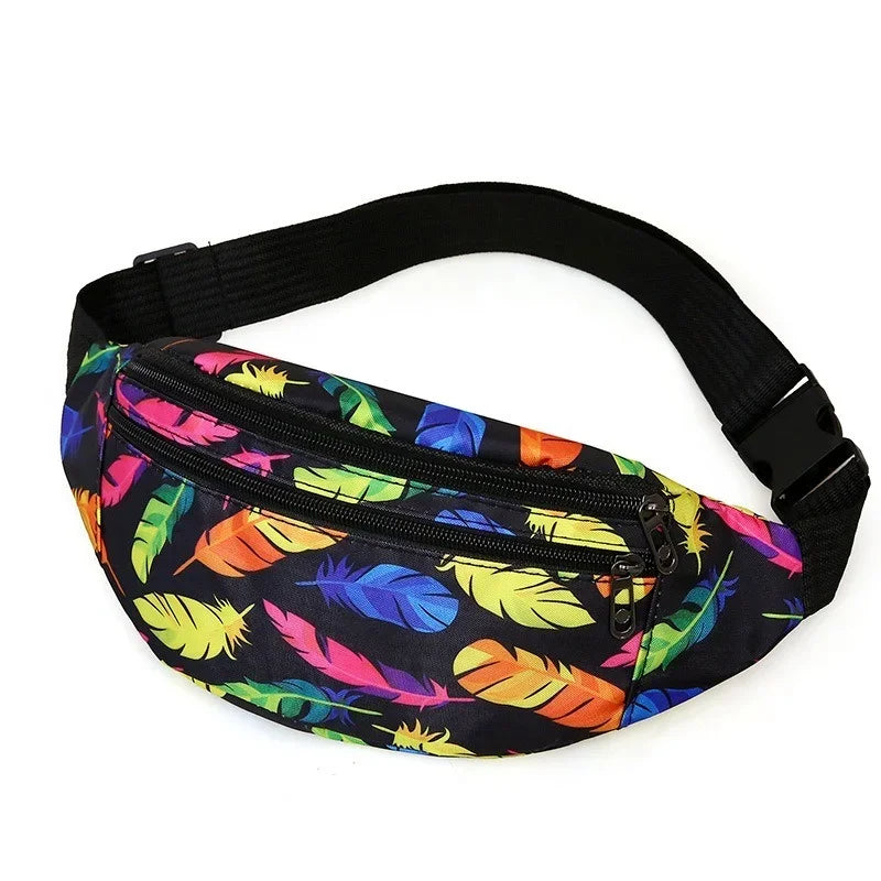 Bunte Feder Design Gürteltasche – Damen & Herren Sport Fanny Pack | Crossbody Brusttasche, Handy Tasche & Multifunktion Hüfttasche Kaufschwan®