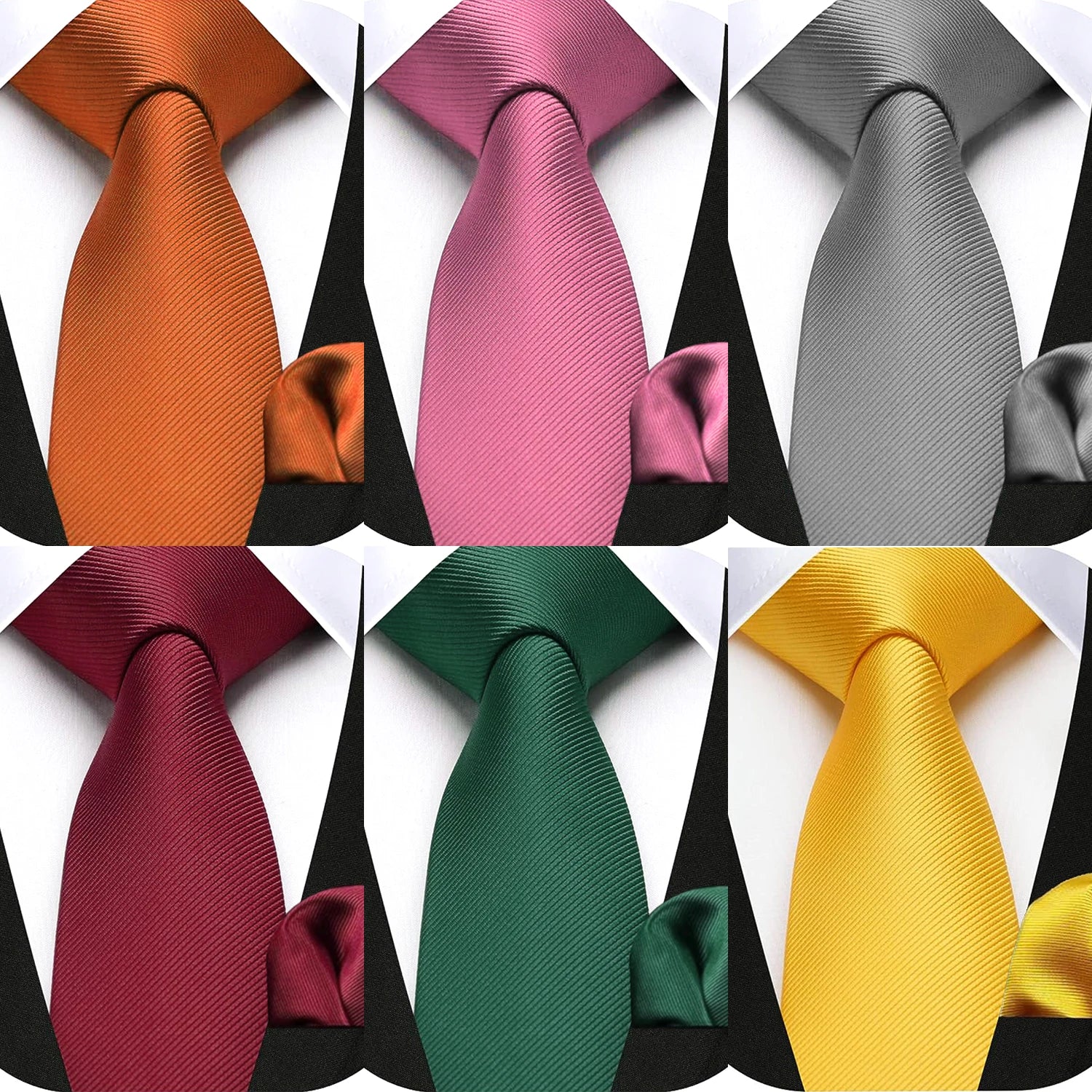 Herren Seidenkrawatten-Set – 6 cm Schmale Krawatte mit Passendem Einstecktuch | Elegantes Geschenk für Hochzeit, Business & Formelle Anlässe Kaufschwan®