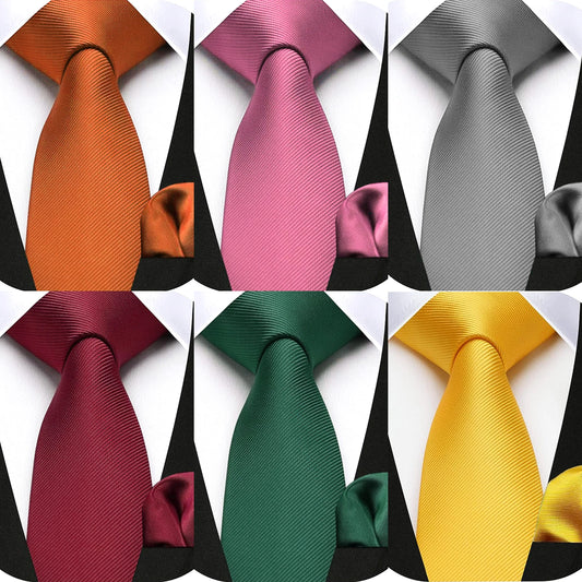 Herren Seidenkrawatten-Set – 6 cm Schmale Krawatte mit Passendem Einstecktuch | Elegantes Geschenk für Hochzeit, Business & Formelle Anlässe Kaufschwan®