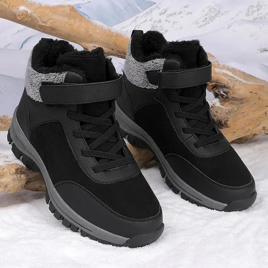 Gefütterte Winterstiefel für Damen & Herren – Wasserdichte Outdoor Schneestiefel | Rutschfeste Kurzschaft-Bergschuhe mit Warmem Fleecefutter Kaufschwan®