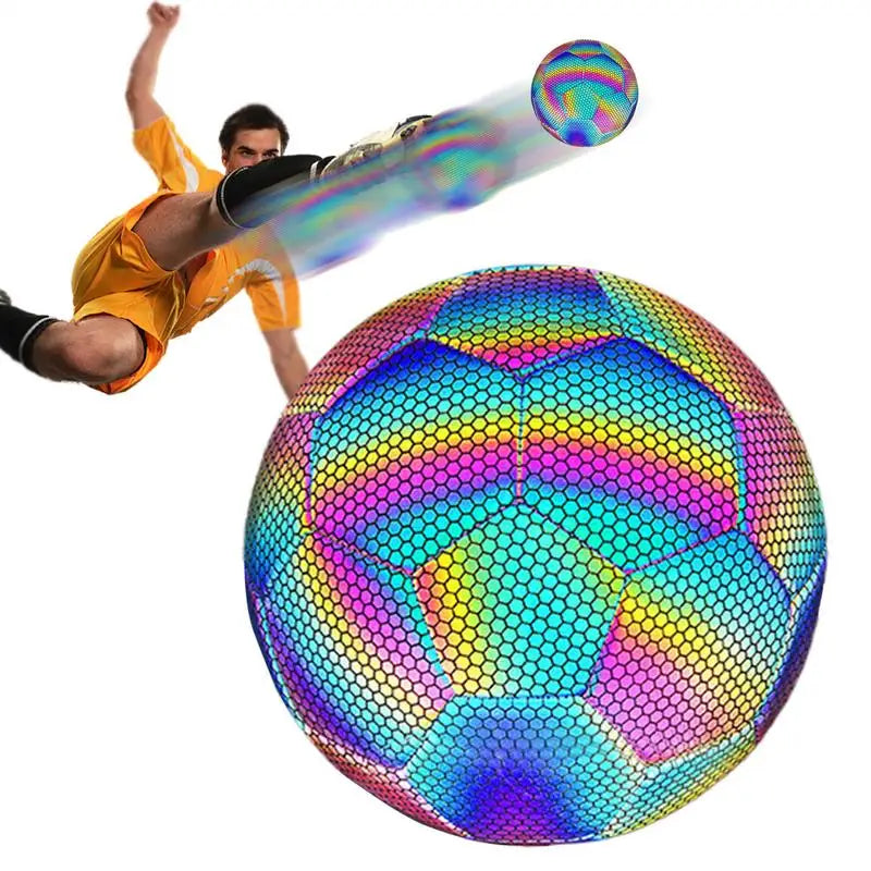 Reflektierender Leucht-Fußball – Glänzender Standard Größe 5 Ball für Nacht & Outdoor Training Kaufschwan®