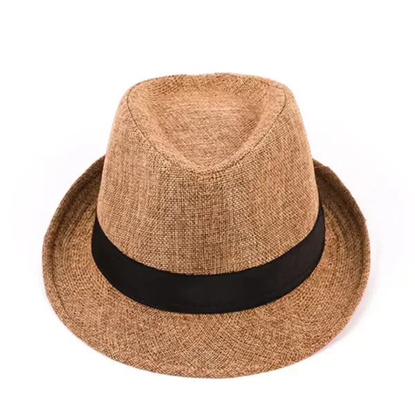 Herren Baumwoll-Leinen Hut – Jazzhut, Englischer Gentleman Hut, Vielseitig & Modisch Kaufschwan® Khaki