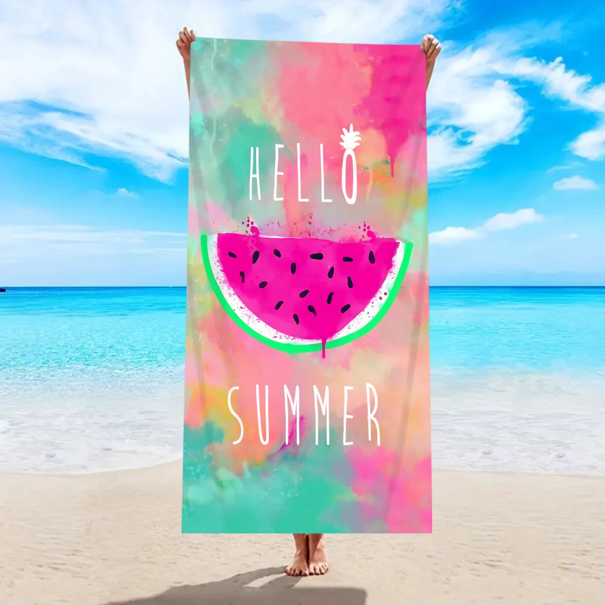 Großes Strandtuch mit Früchte-Print – Ultrafeines Mikrofaser Handtuch | Schnell Trocknend & Saugfähig für Strand, Urlaub & Camping