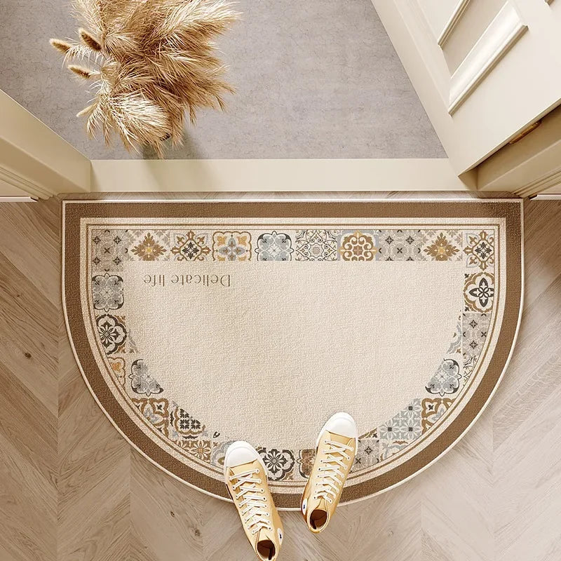 Halbkreis-Fußmatte – Rutschfeste Türmatte für Innen & Außen, Dekorativer Teppich für Eingangsbereich und Wohnzimmer Kaufschwan® Style 7 50x80cm 20x31inch