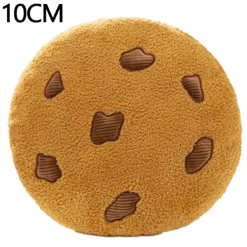 Keks Kissen | Schokoladenstückchen Keks Plüschkissen | Rundes Kissen für Boden, Sofa, Schlafzimmer Dekor & Geschenk Kaufschwan® 10cm
