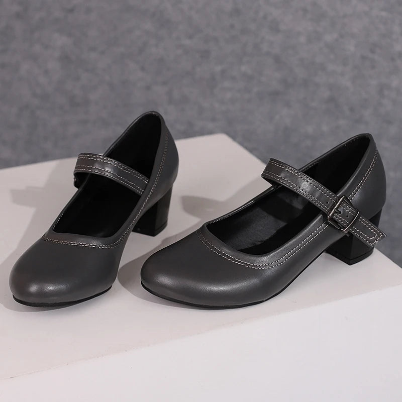 Damen Pumps mit Blockabsatz – Runde Spitze & 5 cm Absatz | Elegante Business-Schuhe für Büro & Karriere Kaufschwan®