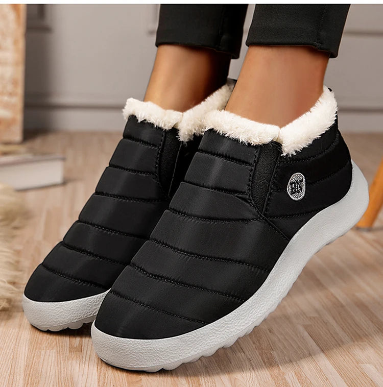 Warme Herren Schneestiefel – Unisex Wasserdichte Winter-Stiefeletten mit Plüschfutter | Rutschfeste Arbeits- & Outdoor-Schuhe Kaufschwan®