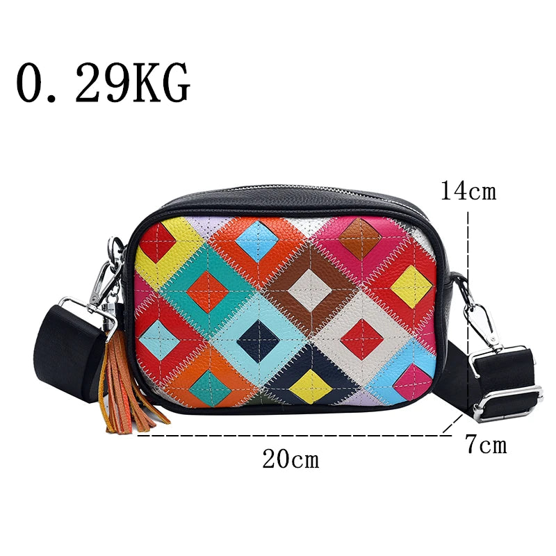 New 100%Cow Leather Colour Messenger Bag For Women Luxury High Quality Ladies Handbag Crossbody Shoulder Bag Female Purse Sacs Kaufschwan®
