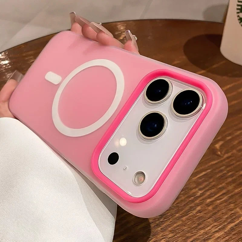 Hochwertige 2-in-1 MagSafe-Magnethülle für iPhone 18 Pro & iPhone 18 Pro Max – Stoßfeste Flüssigsilikon-Schutzhülle Kaufschwan® Pink iPhone 18 Pro