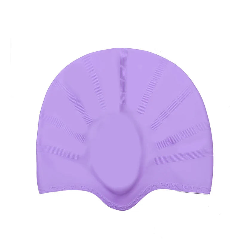 Wasserdichte Schwimmkappe aus Silikon – Hohe Elastizität | Unisex Schwimmhaube mit Ohrenschutz für Langes Haar