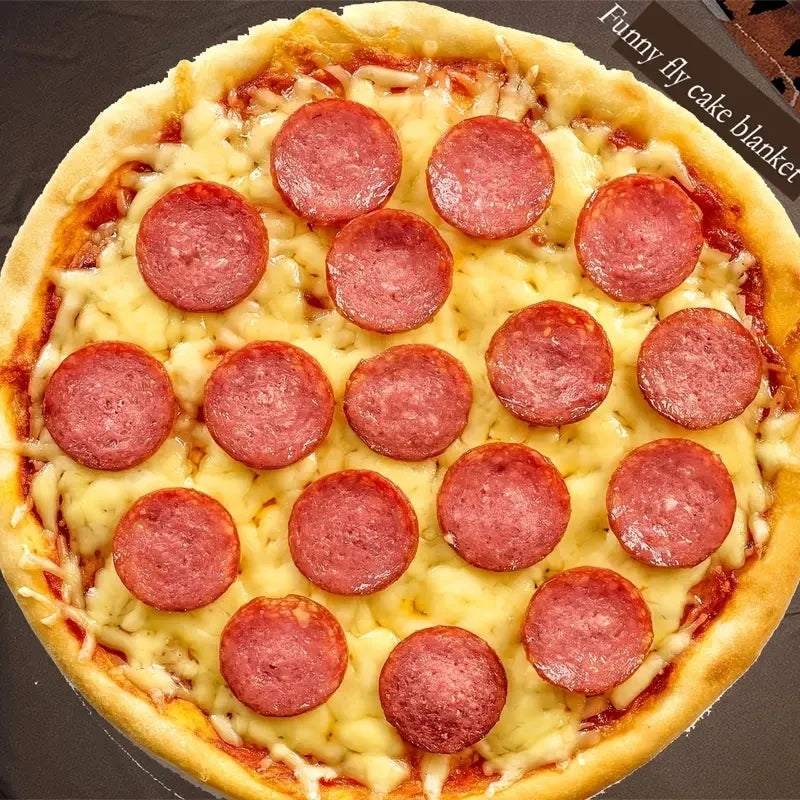 Weiche & Warme Pizza Flanell Decke – Runde Kuscheldecke für Sofa, Bett, Büro, Camping & Reisen Kaufschwan®