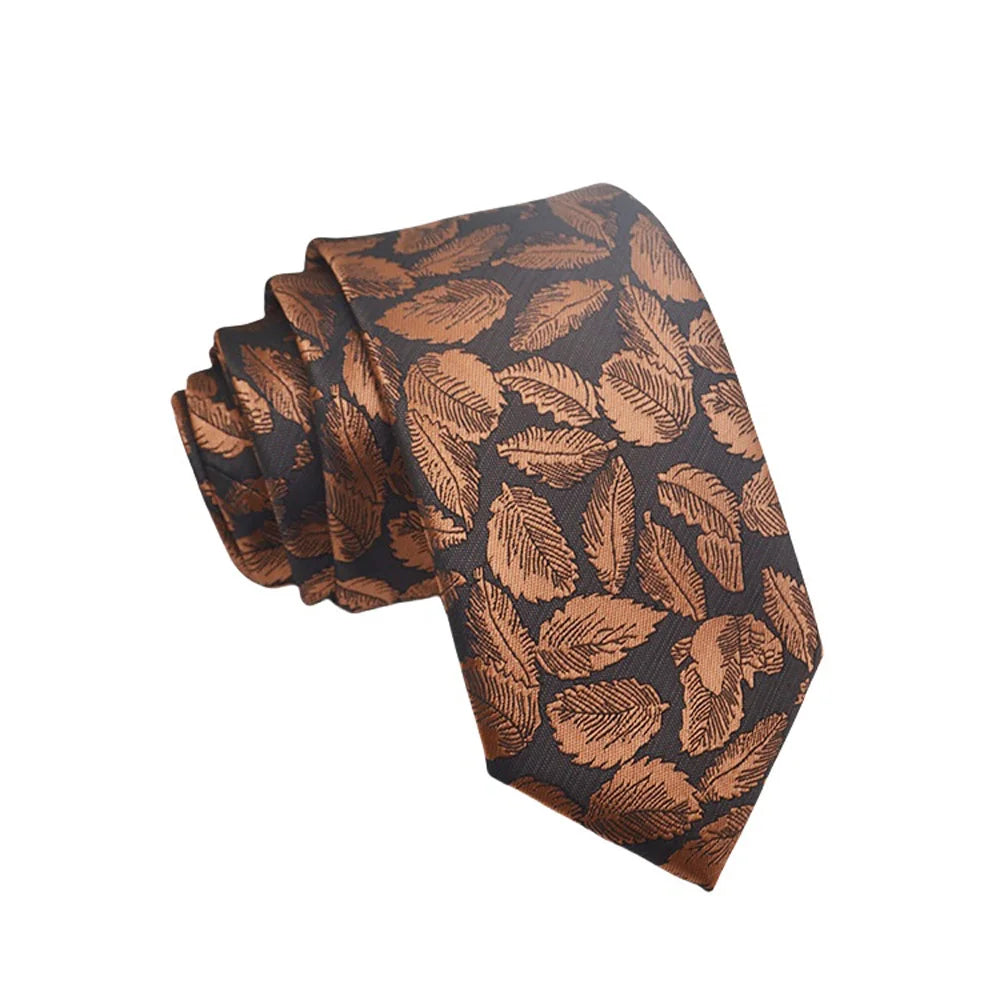 Herren Jacquard-Krawatte 8 cm – Hochwertige Krawatte mit Punkt- & Blumenmuster | Elegantes Accessoire für Business, Büro & Hochzeit Kaufschwan® Hellbraun mit Muster