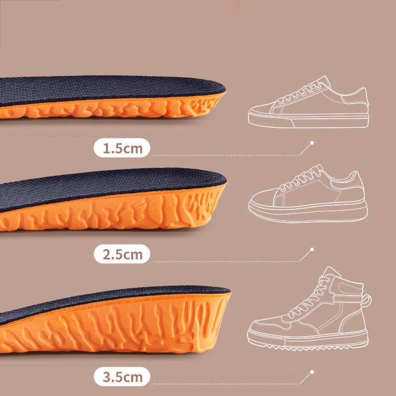 Unsichtbare Erhöhungseinlagen (1,5–3,5 cm) | Orange EVA Memory Foam Sport Einlegesohlen – Atmungsaktiv & Bequem für Herren Kaufschwan®