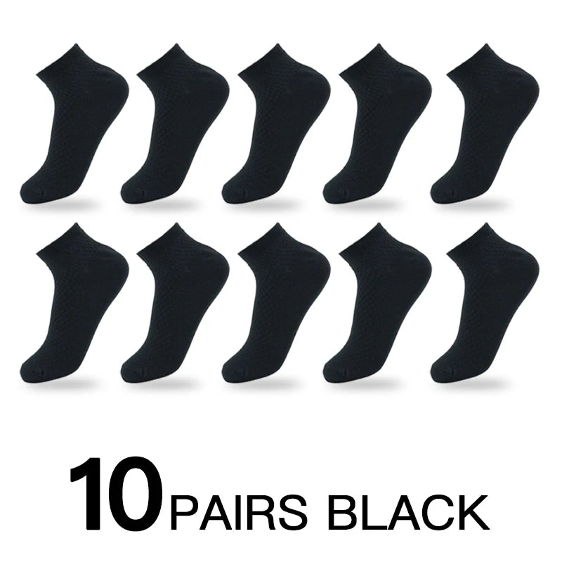 10 Paare Herren Businesssocken | Neuer Stil Schwarze Kurze Atmungsaktive Deodorant-Socken Kaufschwan® 10er Set 1 Einheitsgröße