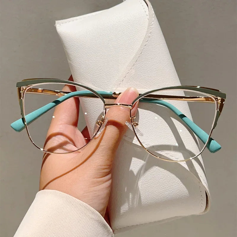 New Minimalist Metal Anti Blue Light Glasses for Women Fashion Cat Eye Glasses Business Computer Goggles Kaufschwan® 05