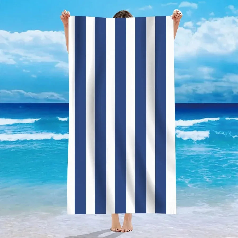 Mehrfarbige Gestreifte Strandtücher – Weiche & Saugfähige Handtücher für Strand, Bad & Pool | Bunte Sommer Handtücher für Sonnige Tage