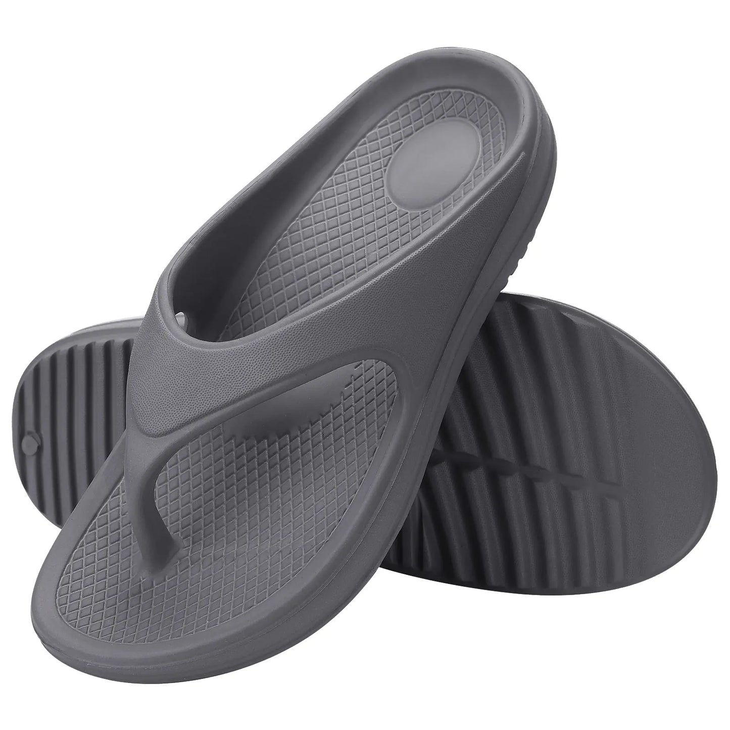 Weiche Orthopädische Damen-Flip-Flops | Sommer-Sandalen mit Fußgewölbeunterstützung | Weiche Erholungsschuhe für Strand & Alltag Kaufschwan® Grau 40