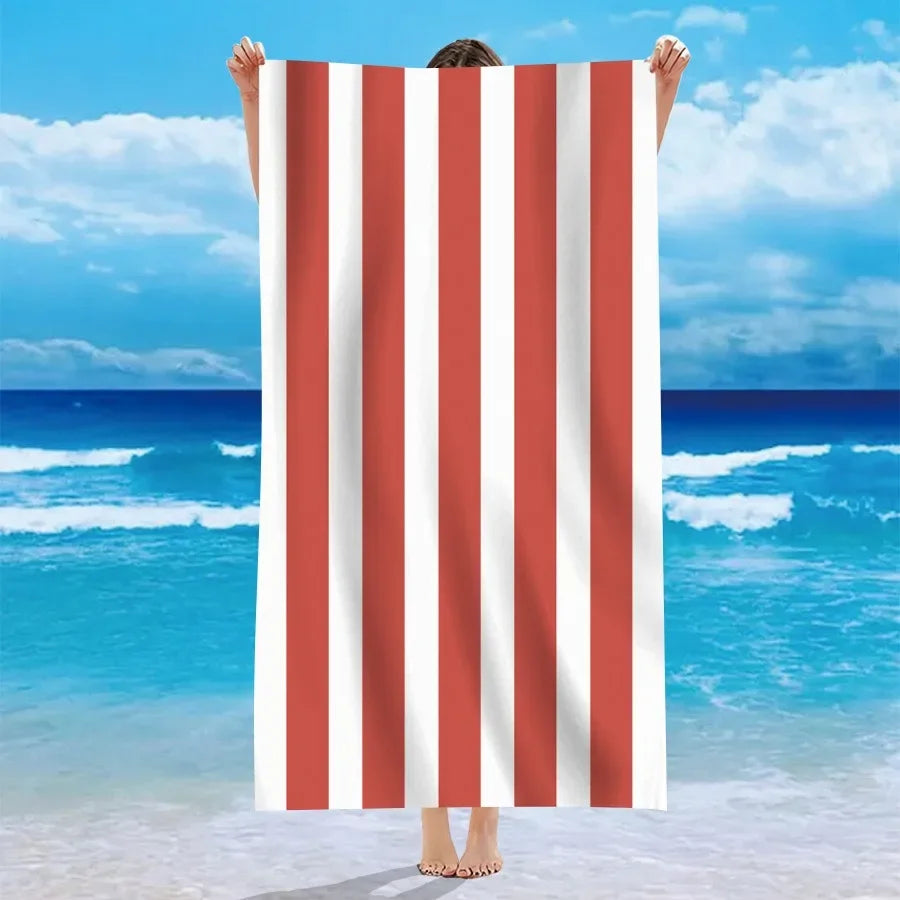 Mehrfarbige Gestreifte Strandtücher – Weiche & Saugfähige Handtücher für Strand, Bad & Pool | Bunte Sommer Handtücher für Sonnige Tage