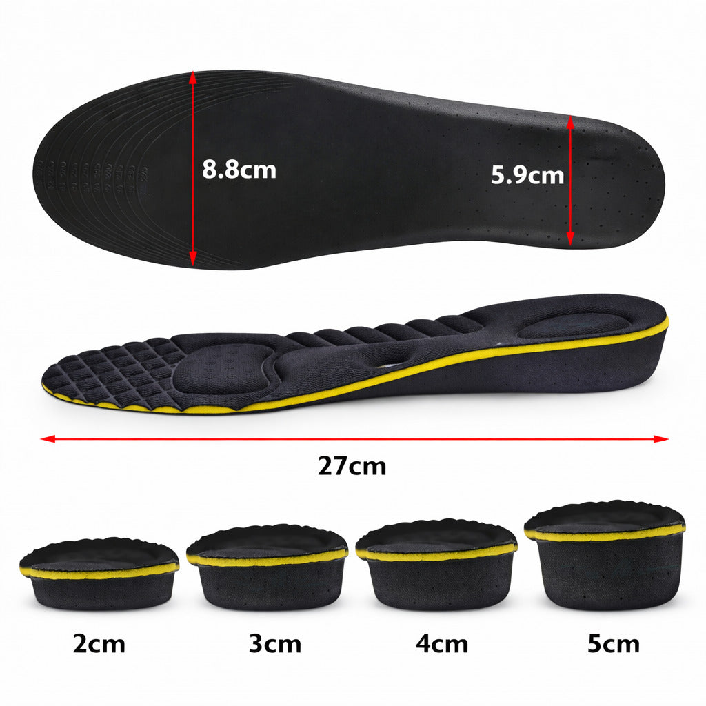 Unsichtbare Einlegesohlen mit Höhenverstärkung (2–5cm) | Magnetische Fersenkissen mit Fußgewölbeunterstützung für Damen & Herren Kaufschwan®