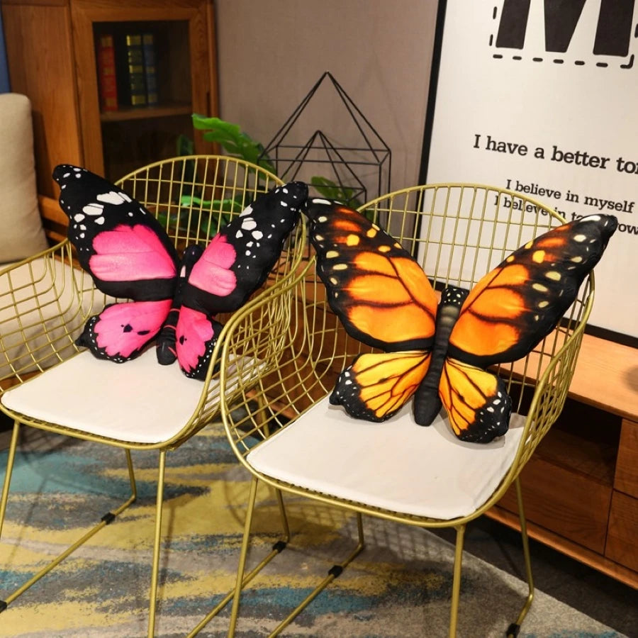 Buntes 3D Schmetterlingskissen | Dekoratives Tier-Wurfkissen | Akzentkissen für Sofa & Bett | Gemütliche Wohnkultur Kaufschwan®