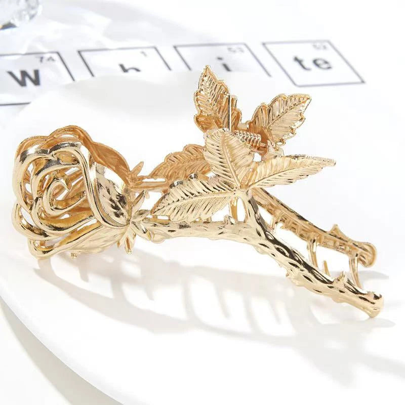 Retro Metall-Rosen-Haarklammer – Haarspange für Damen Kaufschwan® Gold