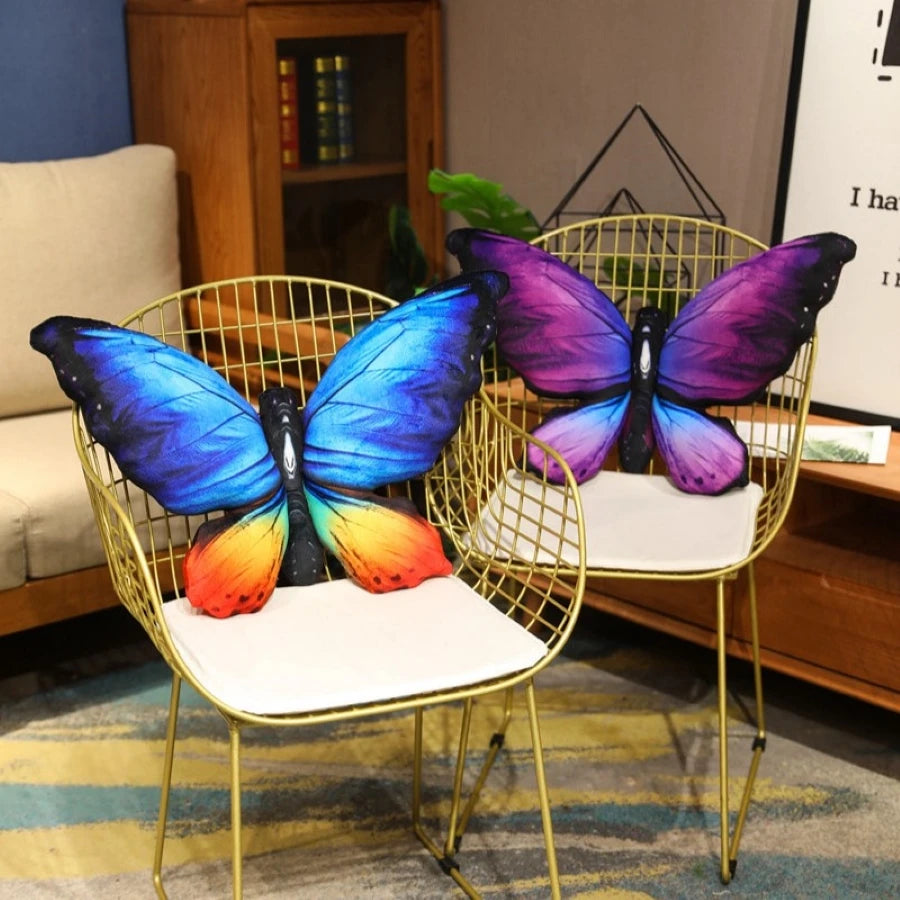 Buntes 3D Schmetterlingskissen | Dekoratives Tier-Wurfkissen | Akzentkissen für Sofa & Bett | Gemütliche Wohnkultur Kaufschwan®