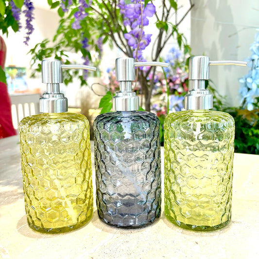 Transparenter Flüssigseifenspender – Verdickte Glasflasche mit Edelstahlpumpe, 500ml Badezimmer-Seifenspender Kaufschwan®