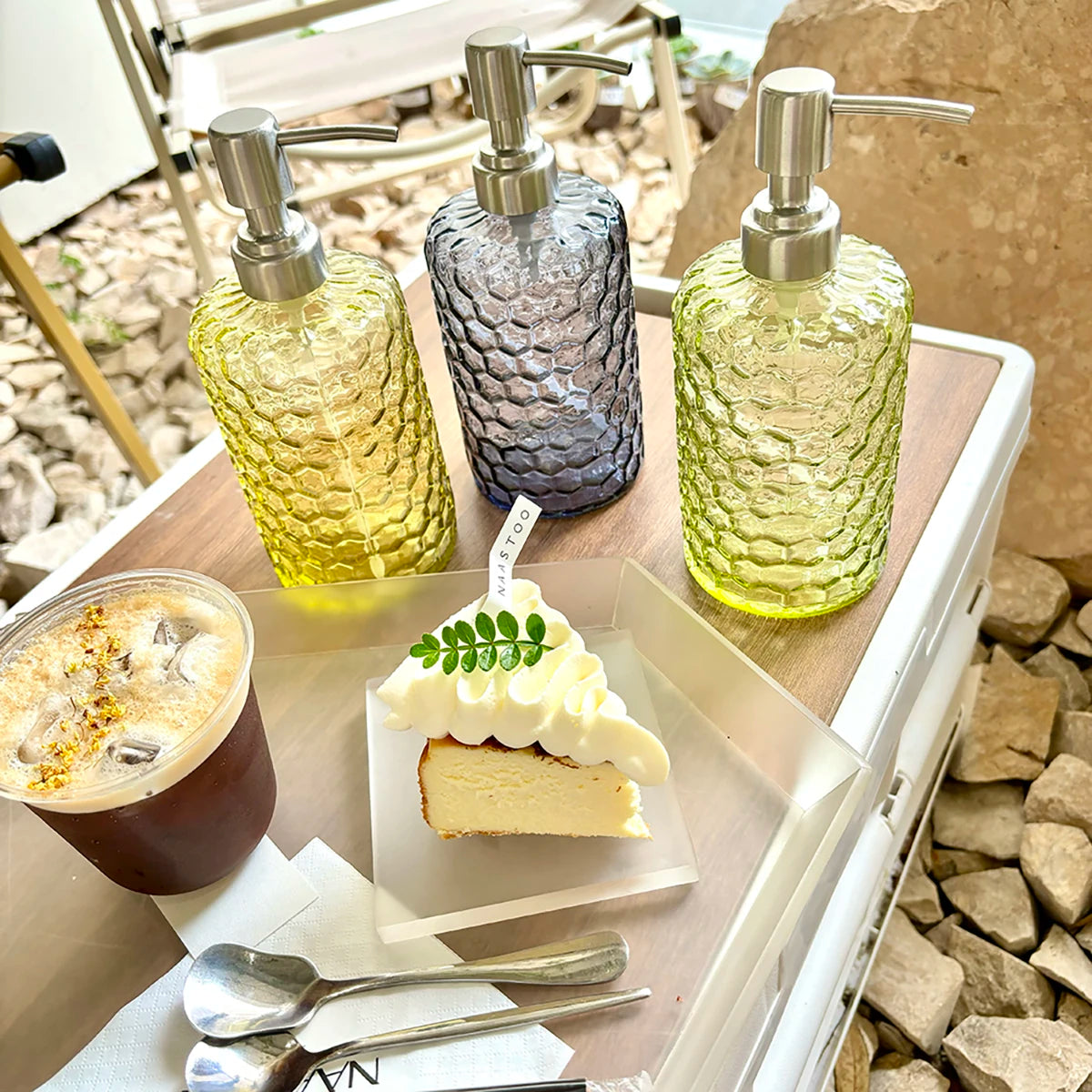 Transparenter Flüssigseifenspender – Verdickte Glasflasche mit Edelstahlpumpe, 500ml Badezimmer-Seifenspender Kaufschwan®