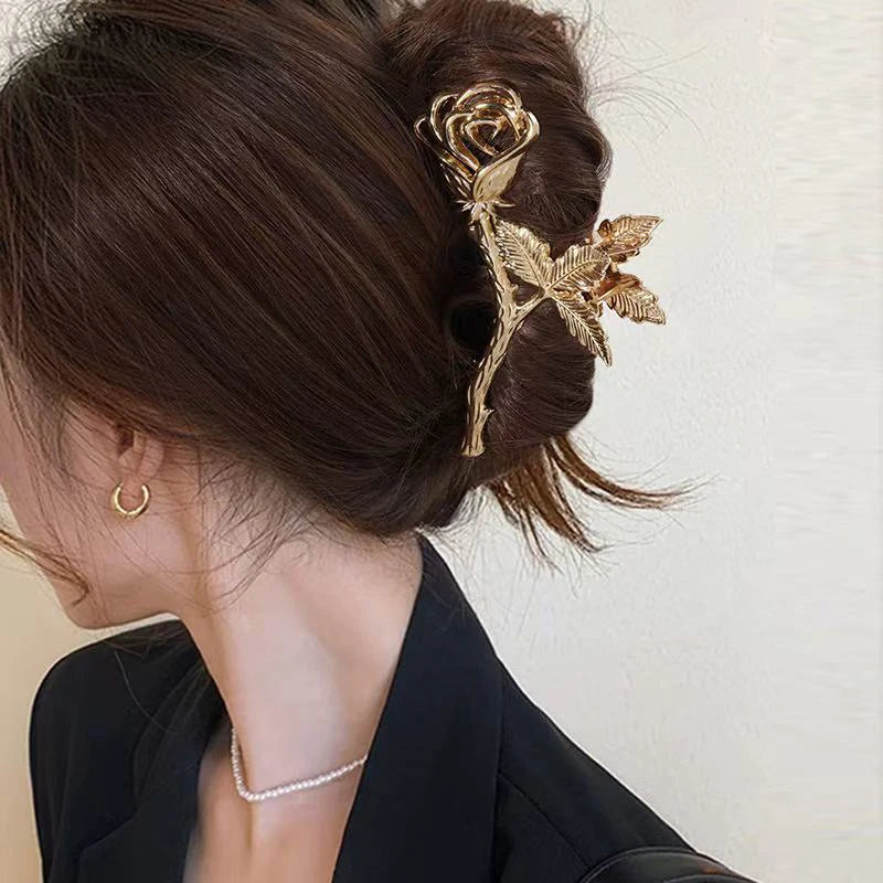 Retro Metall-Rosen-Haarklammer – Haarspange für Damen Kaufschwan®